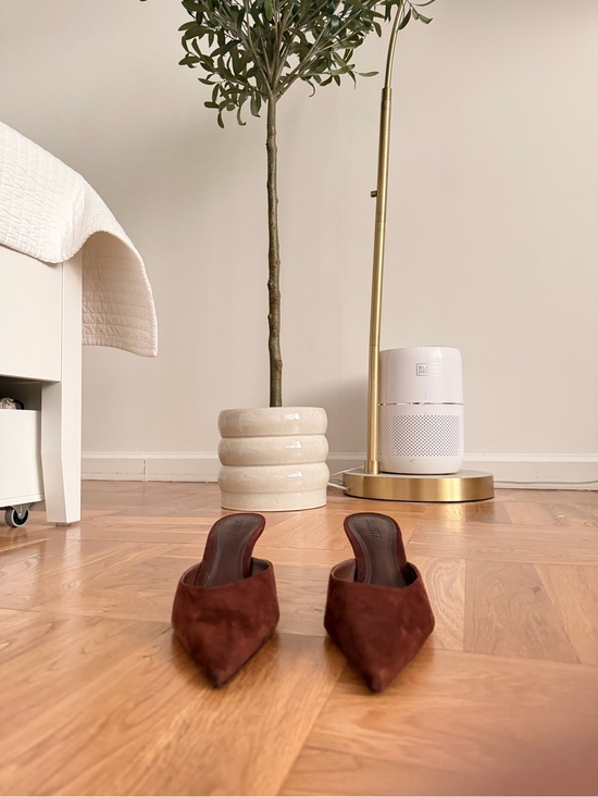 SCHUTZ Shoes - SCHUTZ Brown Suede Pointed-Toe Mules